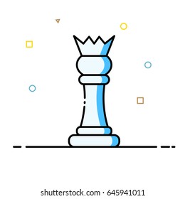 Vector illustration of chess pieces in the style of a line. King