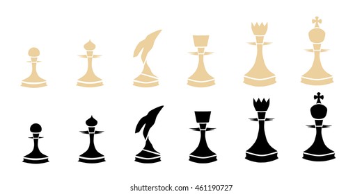 Vector illustration of chess pieces white and black