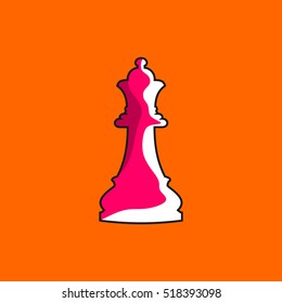 Vector illustration of chess queen icon. Colored flat design. 