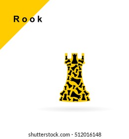 Vector illustration of chess rook icon.