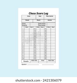 Vector Illustration of Chess Score Log 