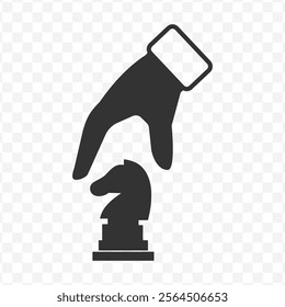 Vector illustration of chess strategy icon in dark color and transparent background(PNG).