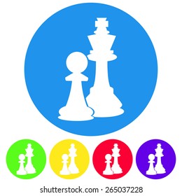 Vector illustration of chess. Two figures. Colorful flat icon.