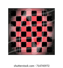 Vector illustration chessboard design. Light red and dark red cells.