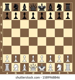 Vector illustration of a chessboard and figures.