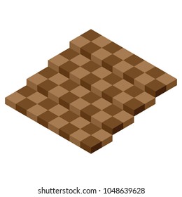 Vector illustration of a chessboard. Stairs in the form of a chessboard.