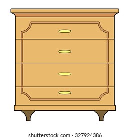 vector illustration of chest of drawers