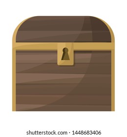 Vector illustration of chest and wooden logo. Collection of chest and rich stock symbol for web.