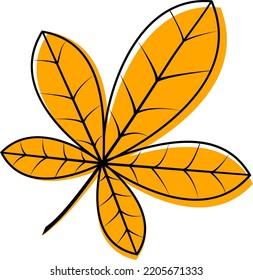 Vector illustration of a chestnut leaf. Autumn illustration.An idea for a logo, fashion illustrations, magazines, printing on clothes, advertising, coloring books, a tattoo sketch.