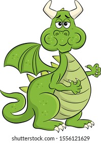 Green Baby Dragon Vector Cartoon Illustration Stock Vector (Royalty ...