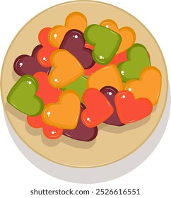 Vector illustration of chewy jelly candy fruit