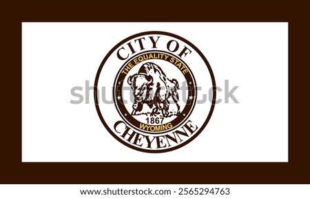 Vector illustration of Cheyenne, Wyoming's flag: Ideal for projects that emphasize Cheyenne's cowboy culture and historic significance, from city presentations to heritage-themed designs
