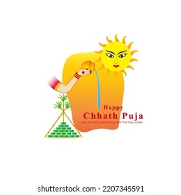 Vector illustration for Chhath Puja greeting