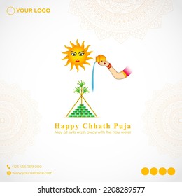 Ilustración vectorial para el saludo de Chhath Puja