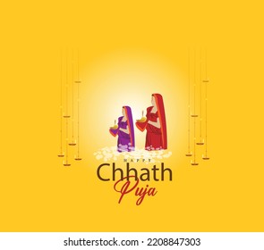Vector illustration for Chhath Puja greeting