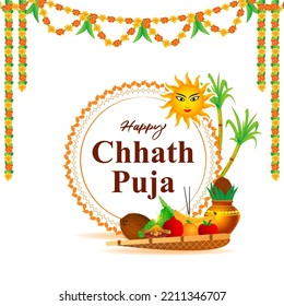 Vector illustration for Chhath Puja greeting