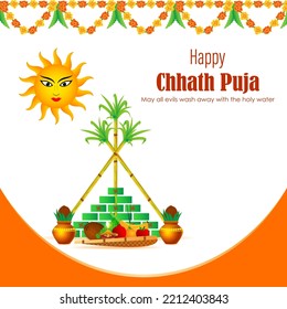 Vector illustration for Chhath Puja greeting