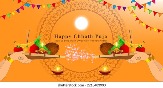 Vector illustration for Chhath Puja greeting