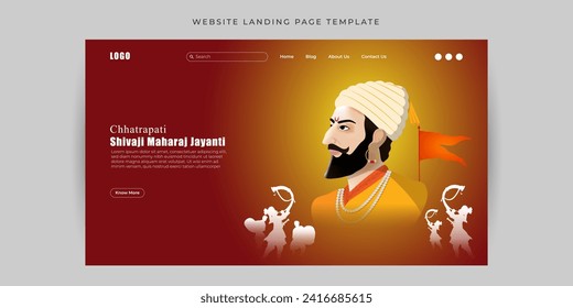 Vector illustration of Chhatrapati Shivaji Maharaj Jayanti social media feed template written in Hindi text means Chhatrapati shiva ji Jayanti