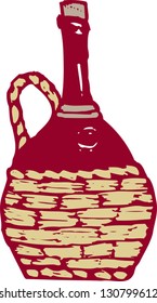 Vector illustration of a Chianti bottle