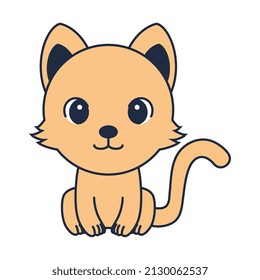Vector illustration of chibi cat cartoon art