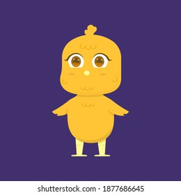 vector illustration of chibi chicks or poultry characters. happy chicks expression. cartoon animal funny, cute, and adorable. flat style. design elements