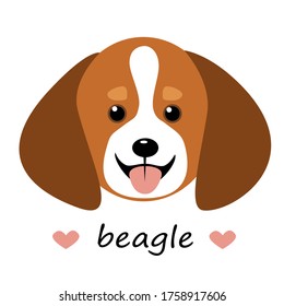 illustration vectorielle chibi joli et drôle de visage beagle dog