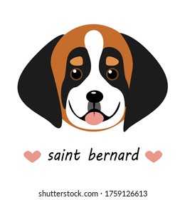 vector illustration of chibi cute funny face saint bernard dog 