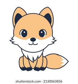 Vector illustration of chibi fox dog cartoon art