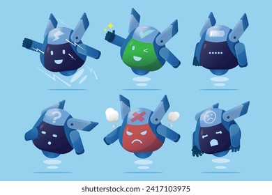 Vector Illustration Chibi Robot Mascot