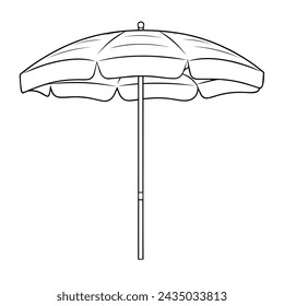 Vector illustration of a chic beach umbrella outline, perfect for coastal graphics