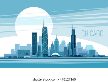 Vector Illustration Of Chicago City