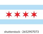 Vector illustration of Chicago city flag design