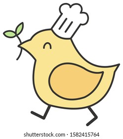 Vector illustration of a chick cook