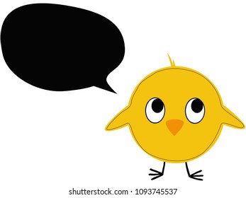 Vector illustration of a chick with speech bubble