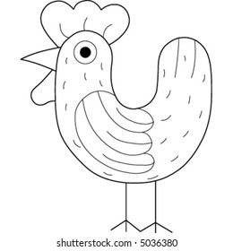 An a vector illustration of a chicken.