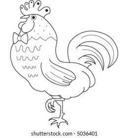 An a vector illustration of a chicken.