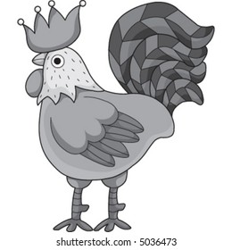 An a vector illustration of a chicken.