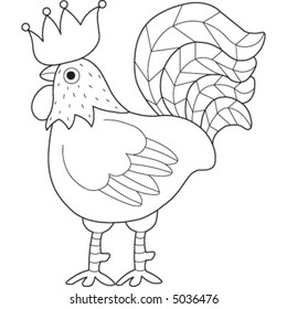 An a vector illustration of a chicken.