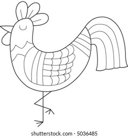 An a vector illustration of a chicken.