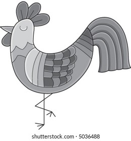 An a vector illustration of a chicken.