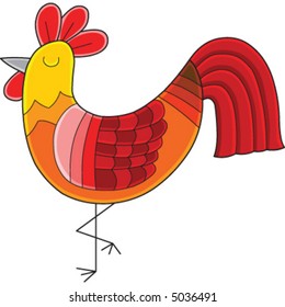 An a vector illustration of a chicken.