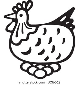 An a vector illustration of a chicken.