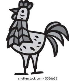 An a vector illustration of a chicken.