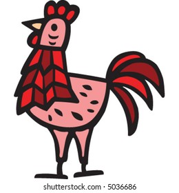 An a vector illustration of a chicken.