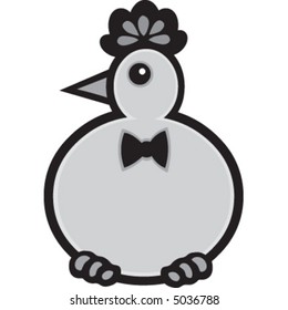 An a vector illustration of a chicken.