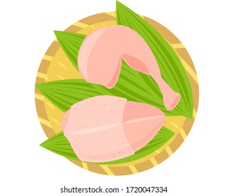 Vector illustration of chicken breast . 
