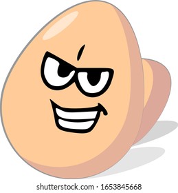 Vector Illustration Chicken Egg With Grinch Face Expression