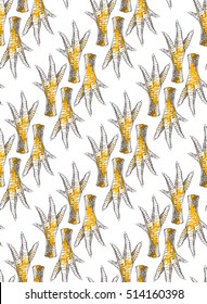 Vector Illustration Of Chicken Feet Seamless Pattern. Chicken Or Turkey Leg.