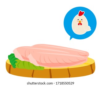 Vector illustration of chicken . Chicken fillet